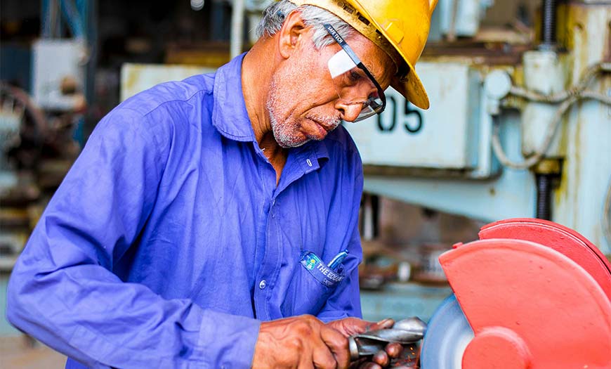 Man Grinding Tool Industrial metal processing