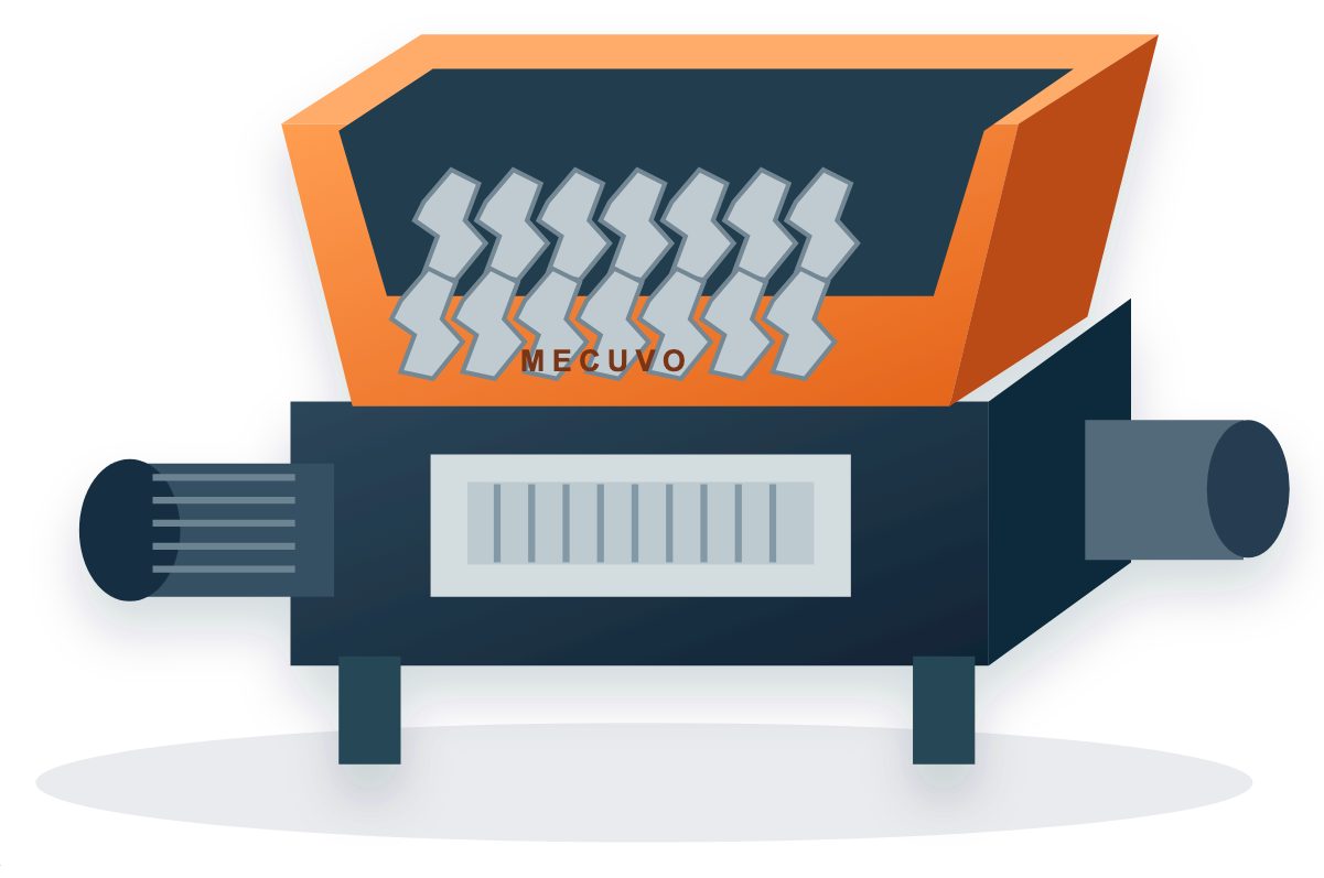 MECUVO dual shaft shredder machines illustration MECUVO dual shaft shredder machines
