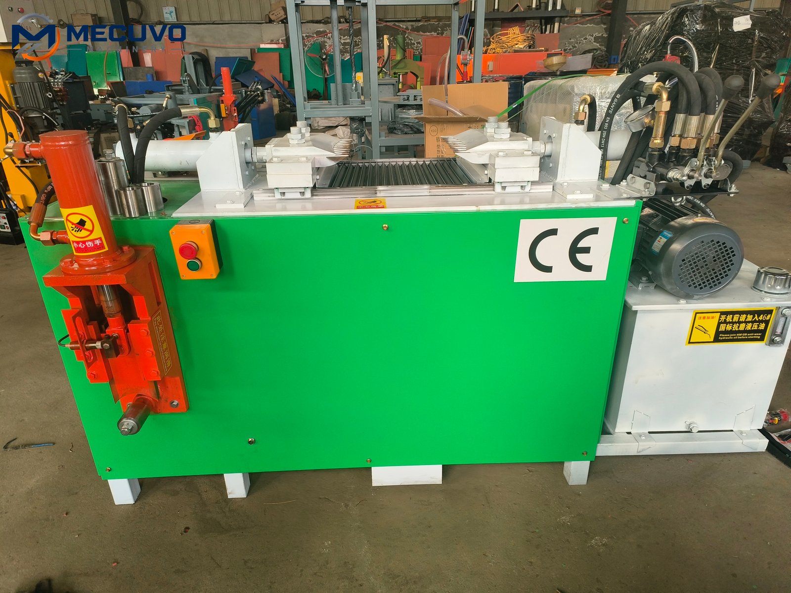 Complete green motor recycling machine with hydraulic assembly