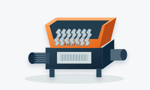 Shredder recycling equipment illustration